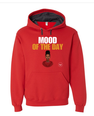 Youth Mood of the Day Hoodie - Happy (Black Woman, red shirt)