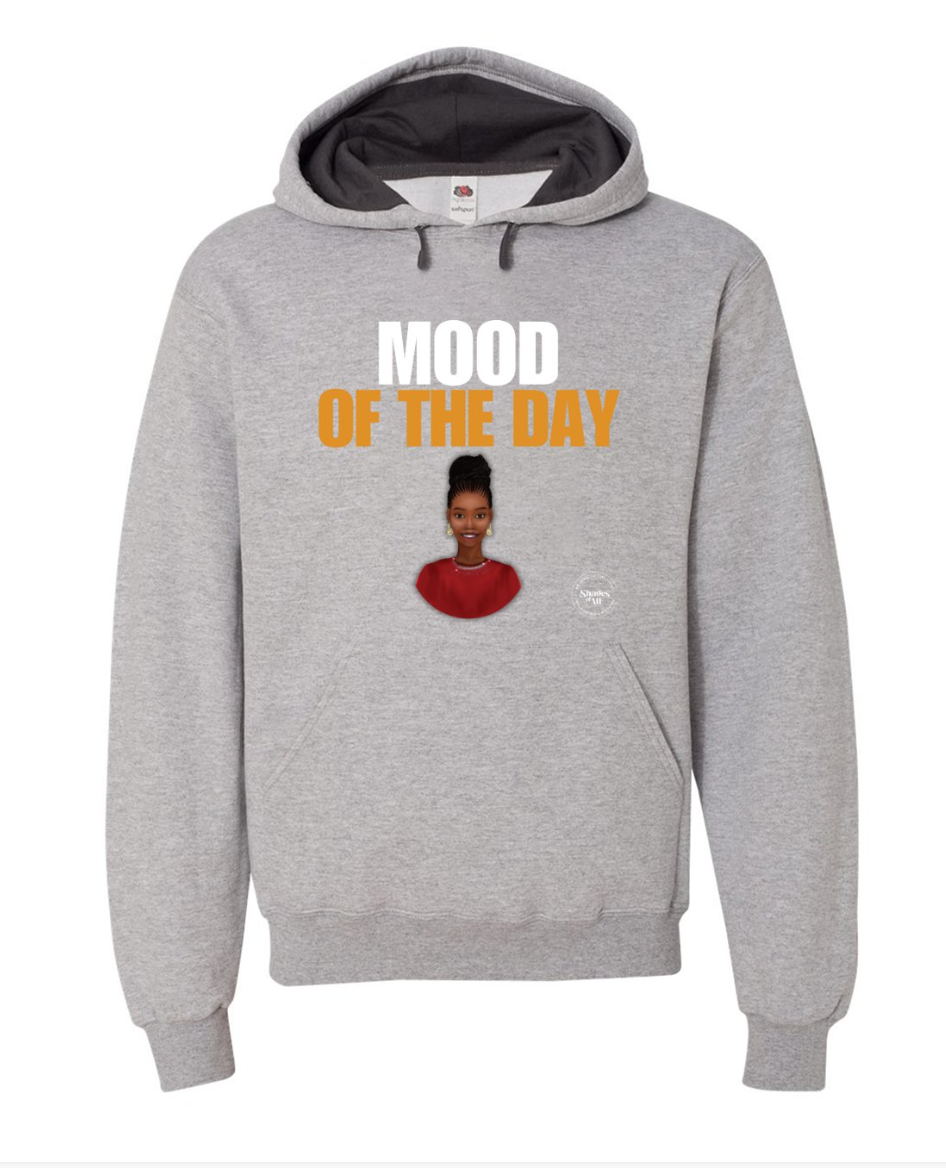 Mood of the Day Hoodie - Happy (Black Woman, red shirt)