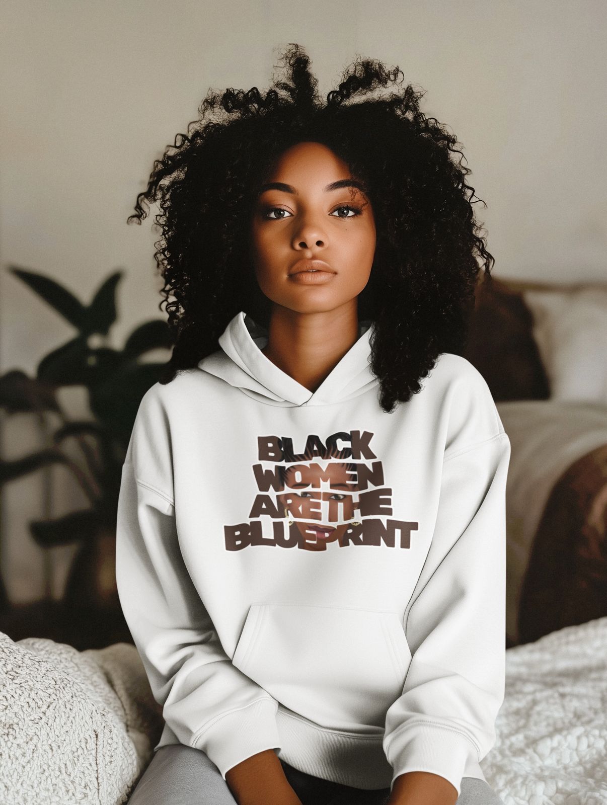 Hoodie - Black Women are the Blueprint (Dark Brown)